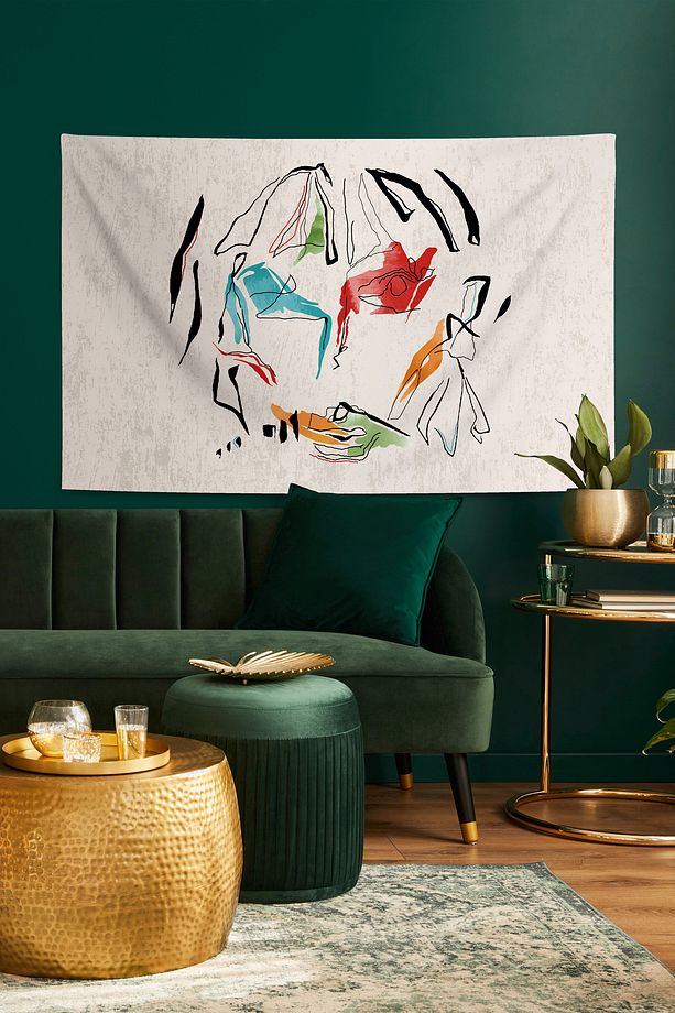 Özgün Tasarım Tanıdık Yüzler Birinci Kalite Kumaş Duvar Örtüsü Duvar Halısı Tapestry - 1
