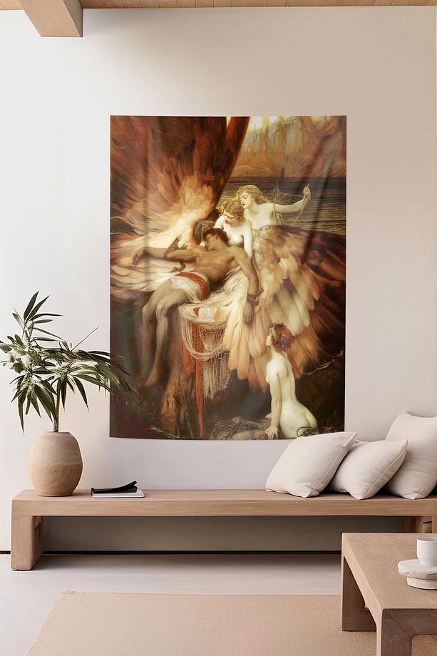 Herbert Draper - The Lament for Icarus Duvar Örtüsü Duvar Halısı Tapestry - 1