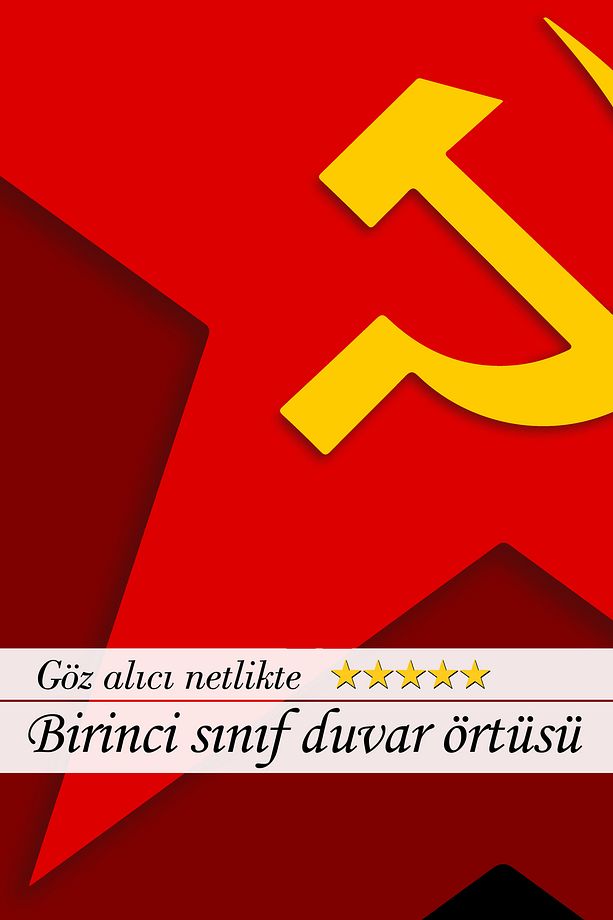 Sovyet Ruhu Çekiç Orak Yıldızlarla Yükselen Güç: Duvar Örtüsü Duvar Halısı Tapestry - 3