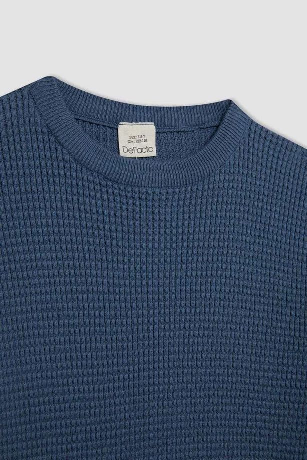 Erkek Çocuk Bisiklet Yaka Basic Düz Triko Kazak C2270a824wn - 2