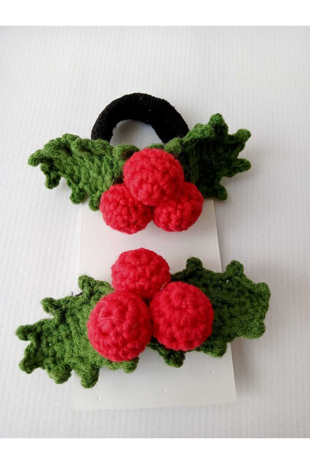 New Year Christmas Icons Handmade 2-Piece Red Kokina Rubber Buckle (Suitable for Use for All Ages)