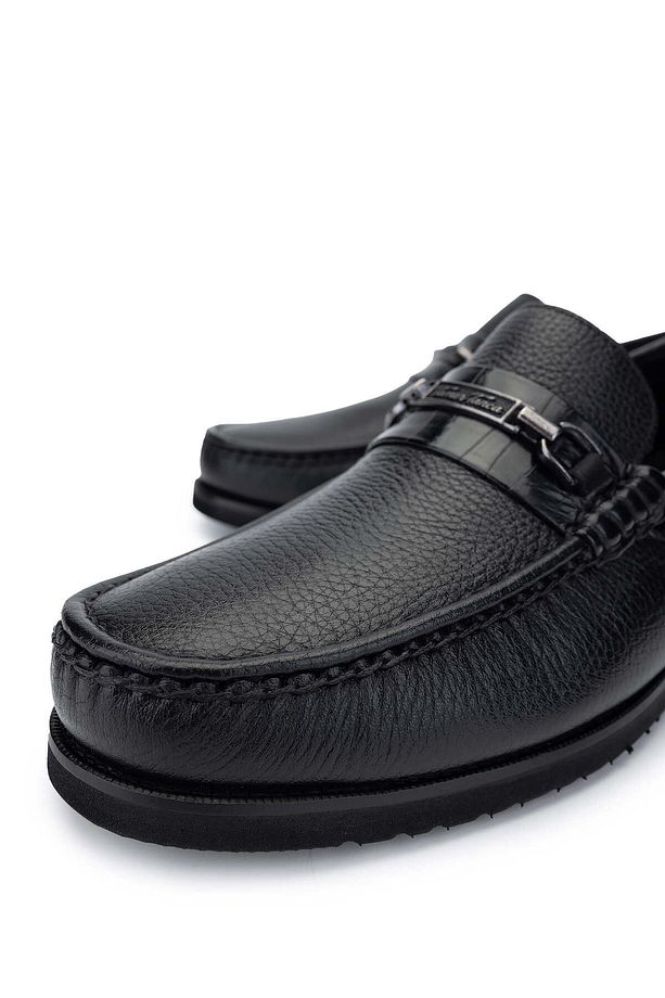 Erkek Hakiki Deri Siyah Loafer Ayakkabı - 3