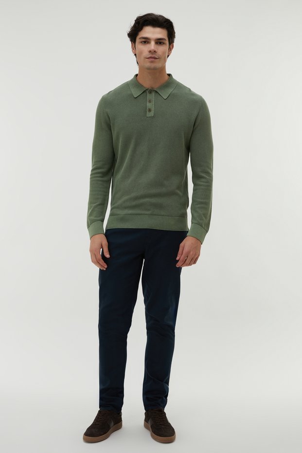 Polo Collar Tricot Sweater