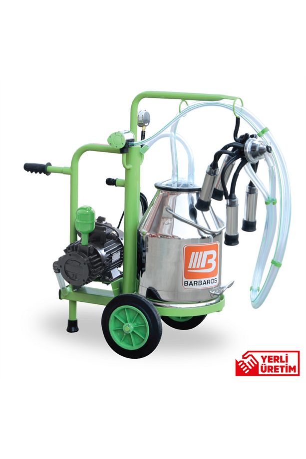 Süt Sağım Makinesi Yaprak Model Tek Inek Sağım, Tek Güğüm Kuru Pompa Aleminyum 30 Lt. - 1