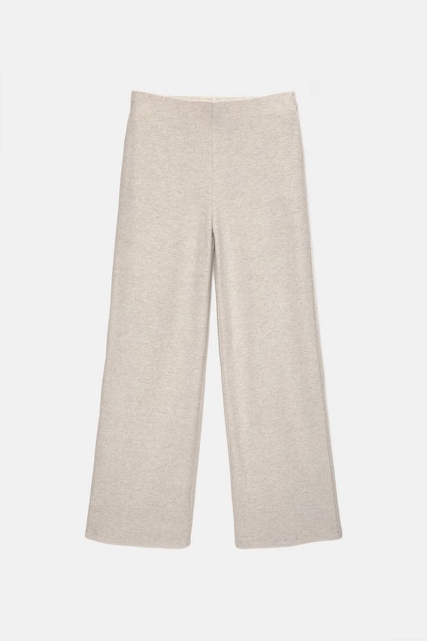 Geniş paça örme pantolon - 6