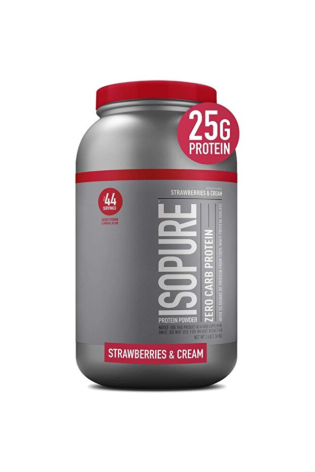 Isopure Zero Carb Protein, Strawberries Cream, 3 LB