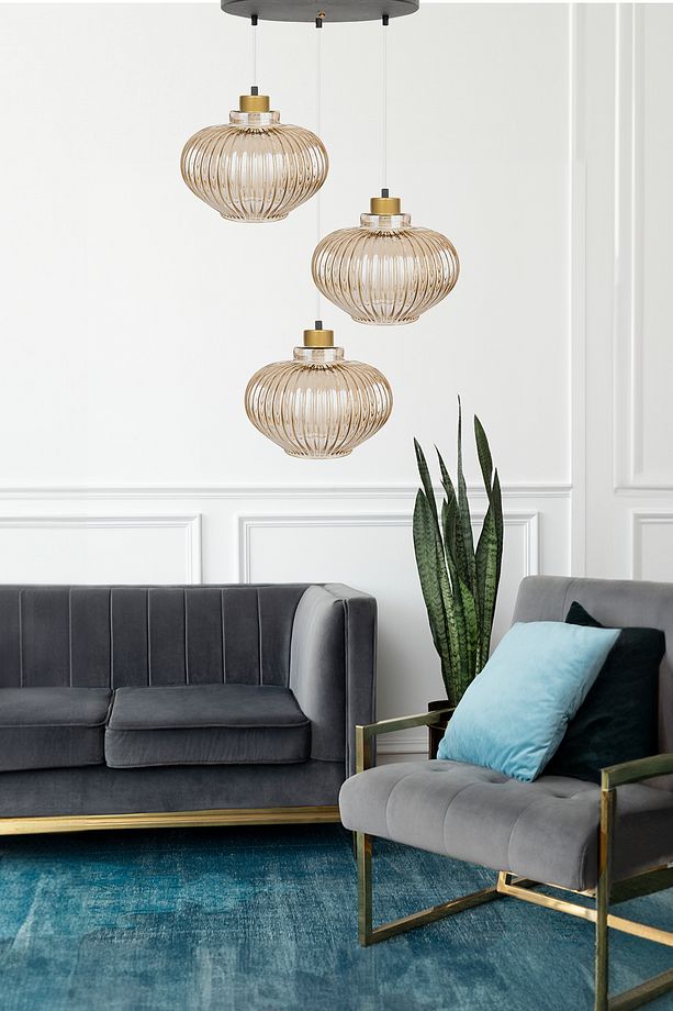 Ellipse Gold Plafonyer Cam Avize - 3