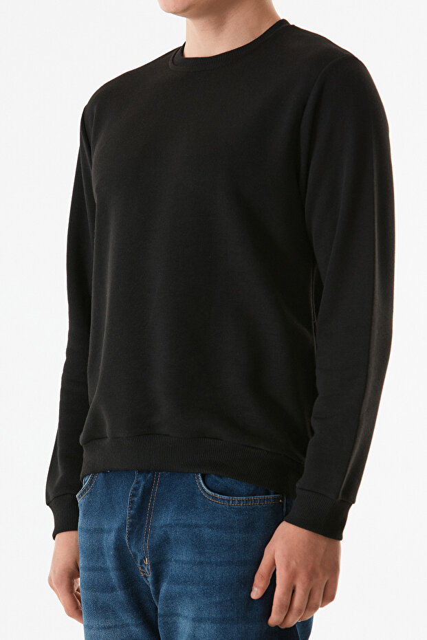 Basic Bisiklet Yaka Sweatshirt - 7