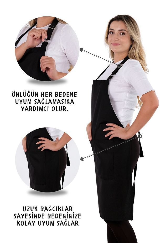 2 Adet Simple ayarlanabilir askılı mutfak önlüğü - 6