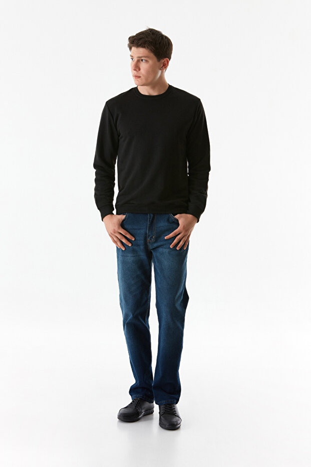 Basic Bisiklet Yaka Sweatshirt - 2