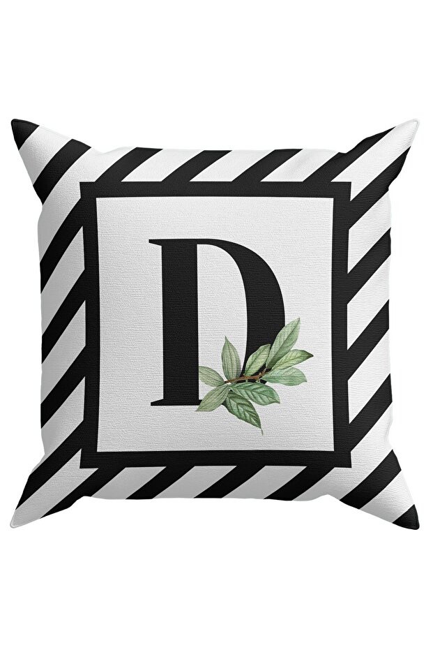 Letter (D) Throw Pillow Case - 1
