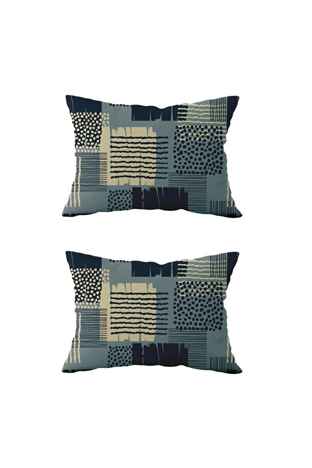 2-Piece Ds107 - Double-Sided Rectangular Throw Pillow Cover Set - 1