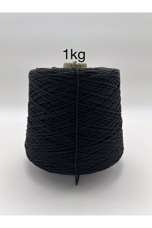 Pamuklu El Örgü Ipi-koton Örgü Ip-motif Ipi-bobin Ip( 1kg ) Siyah - 1