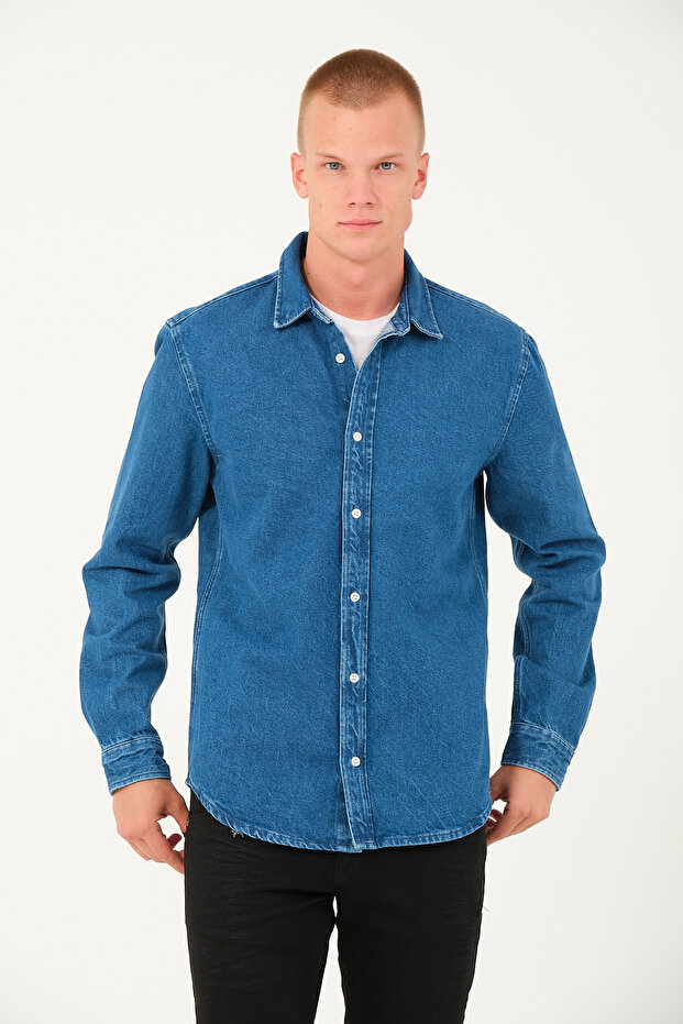 Denim Kot Regular Erkek Gömlek - 6