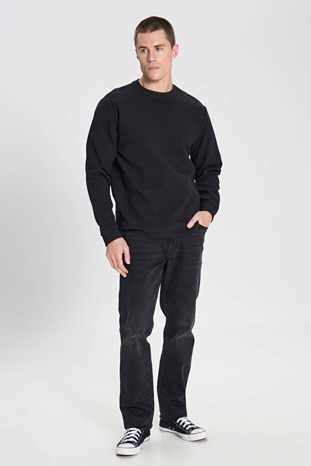 Erkek Sweatshirt Siyah - 2