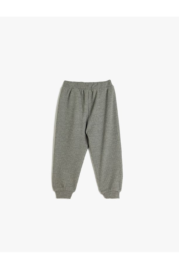 Beli Bağlamalı Aplike Detaylı Basic Jogger Eşofman Altı - 2