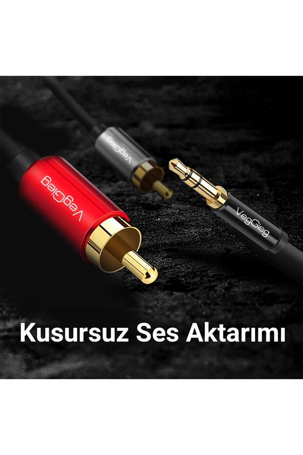 WHERE 3.5mm AUX to 2 RCA Ses Kablosu 1.5 Metre ZTML SYFT 1139610 - 2