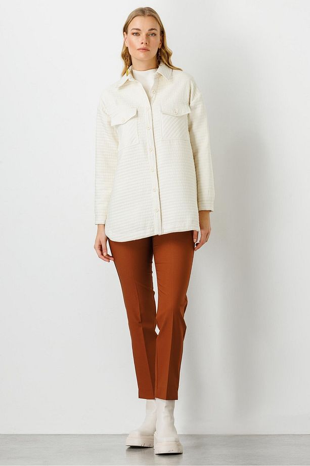 Modailgi Oversize Kapitone Tunik Krem - 5