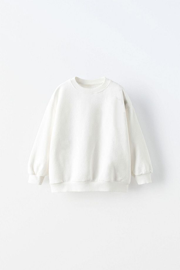 3 Iplik Içi Polarlı Oversize Çocuk Basic Sweatshirt - 1