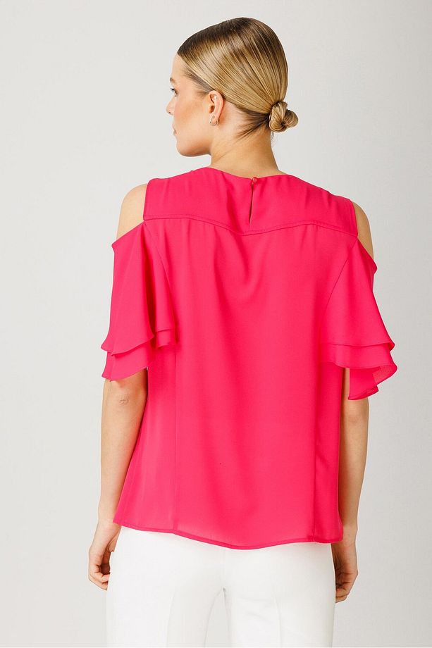 Modailgi  Volanlı Bluz Pembe - 5