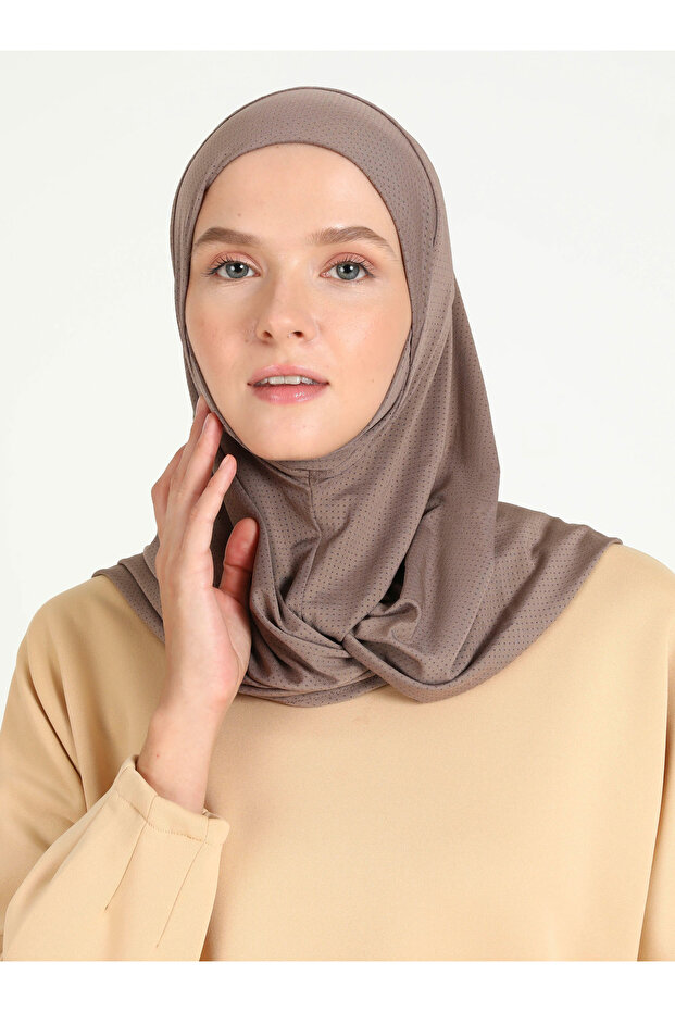 Chenille Porous Fabric Scarfs Hijab - St027 Dark Mink (7802709)