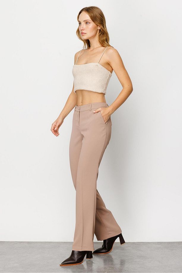 Modailgi Yan Cep Nervürlü Takım Pantolon Camel - 2