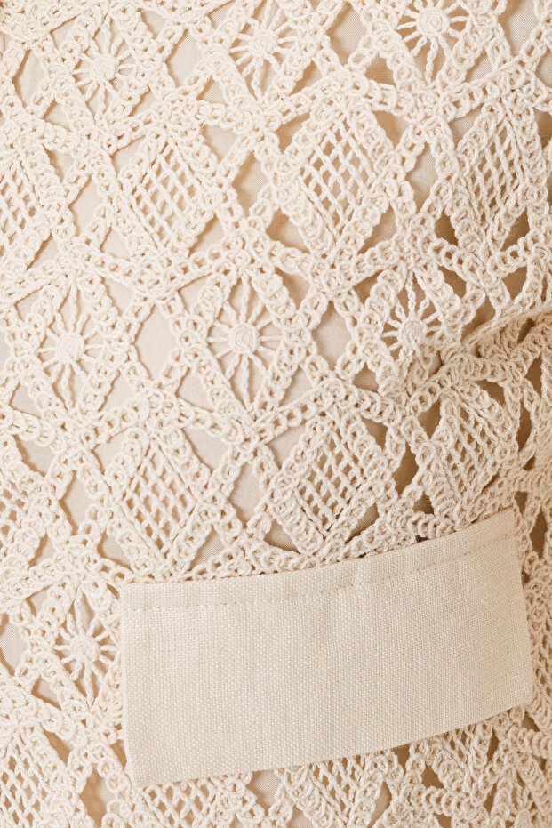 Dantelli Crop Ceket - 8