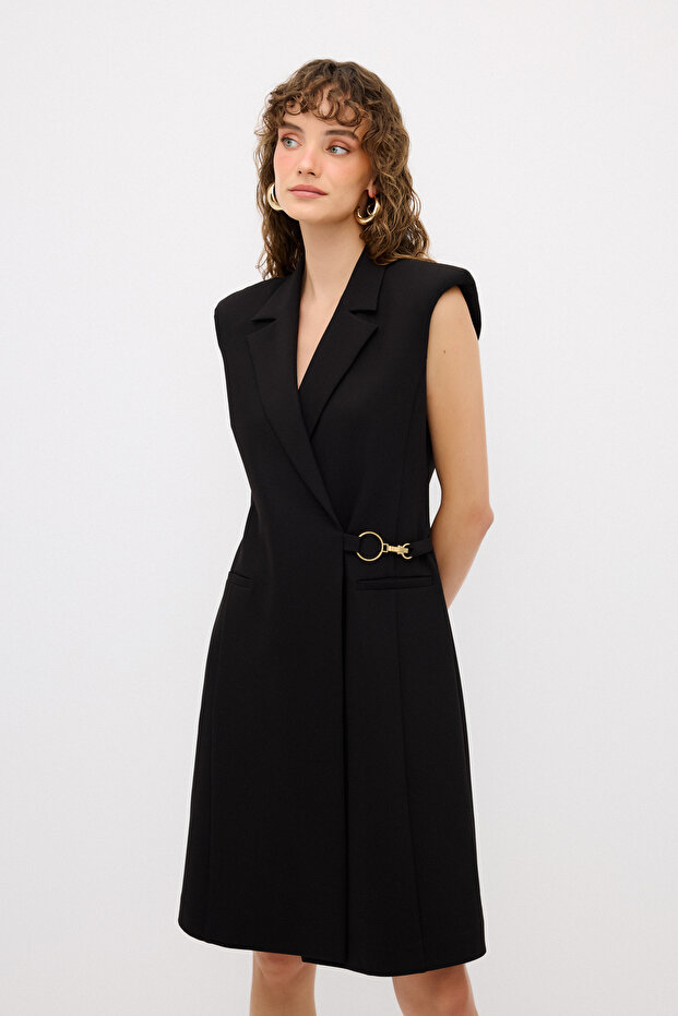 V Yaka Ceket Elbise - 6