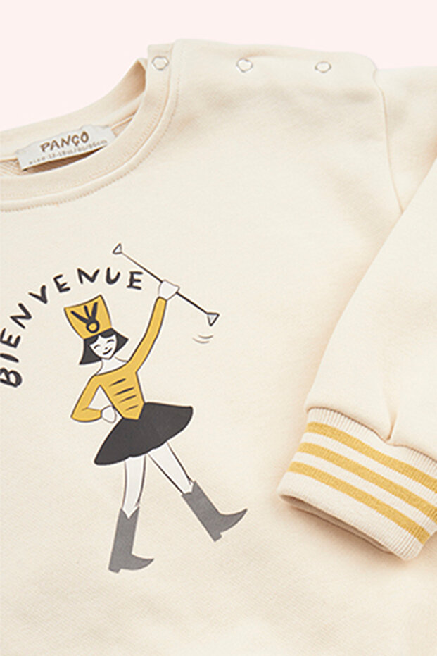 Kız Bebek Bej Sweatshirt - 3