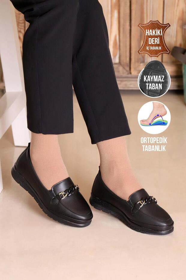 Women's Black Classic Shoes Orthopedic Mother Shoes Mother Ballerina Shoes Mother Women g