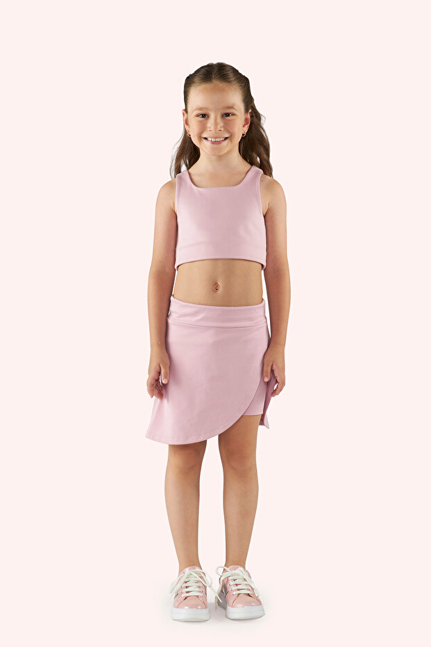 Girl's Pink Tank Top with Back Window Detail