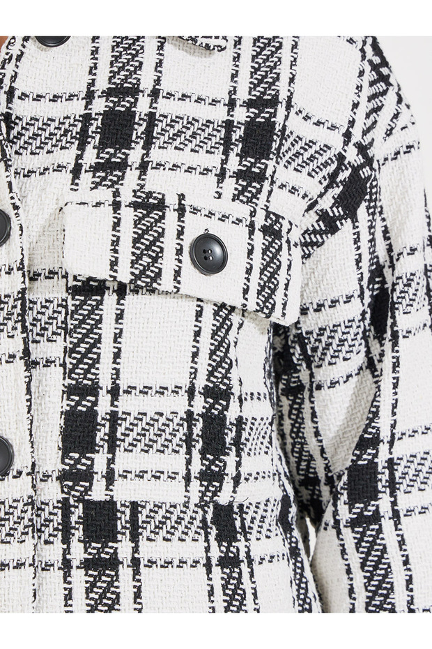 Oversized Longline Checked Shacket - 5