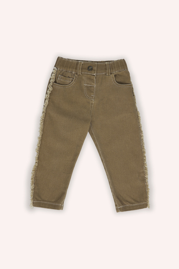 Baby Girl Camel Jeans with Elastic Waist