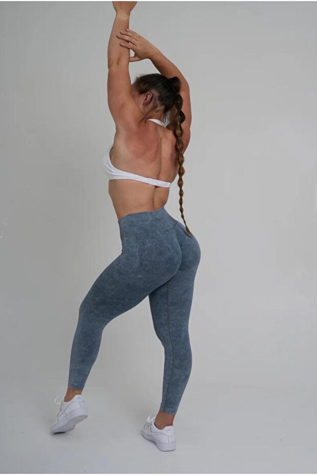 Seamless Push-Up Gather Tie-Dye Pattern Sports Leggings
