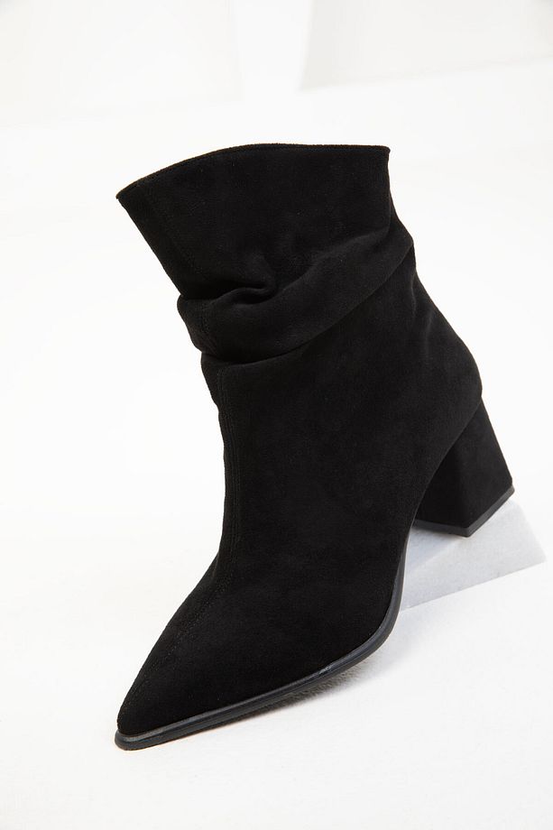 Siyah Süet Kadın Bot & Bootie 19806 - 6