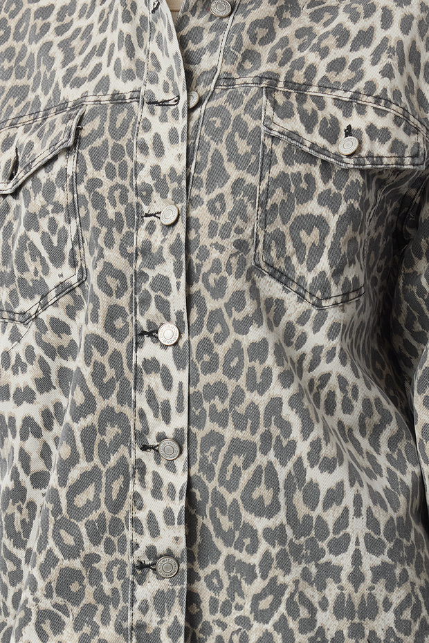 Çok Renkli Animal Leopar Desenli Ceket TWOAW25BC00030 - 4