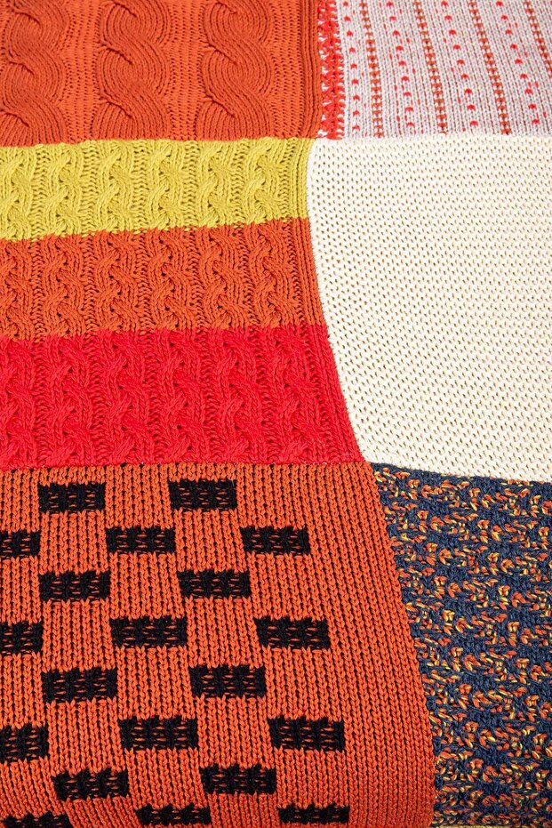Pamuklu Çift Kişilik Patch Battaniye - Multı Renk - 2