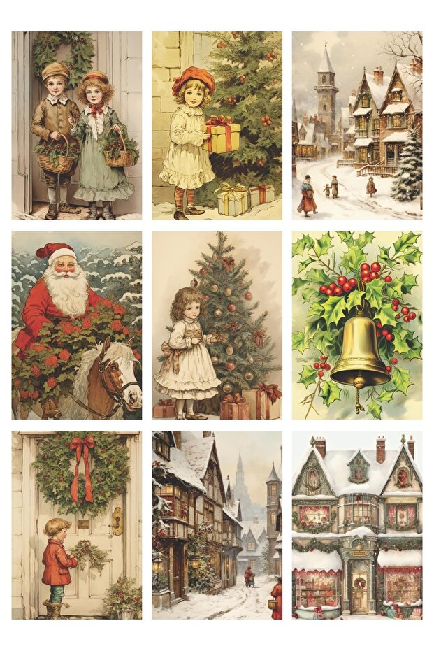 New Year Themed Nostalgic 9-Piece Postcard Photocard Series Model 7