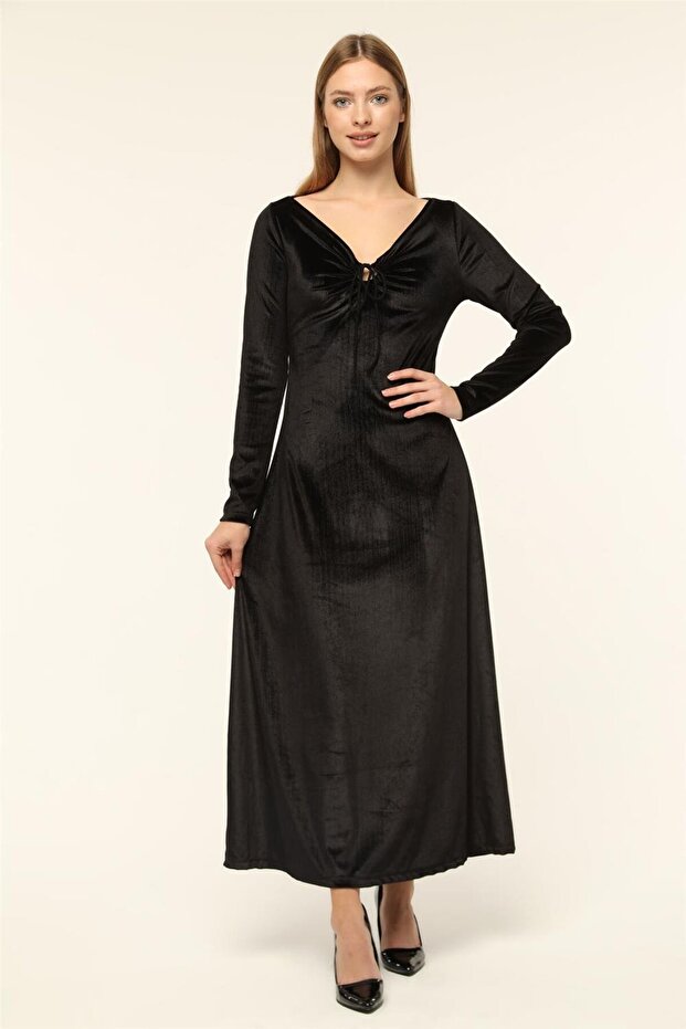 Maxikleid aus Samt - 1