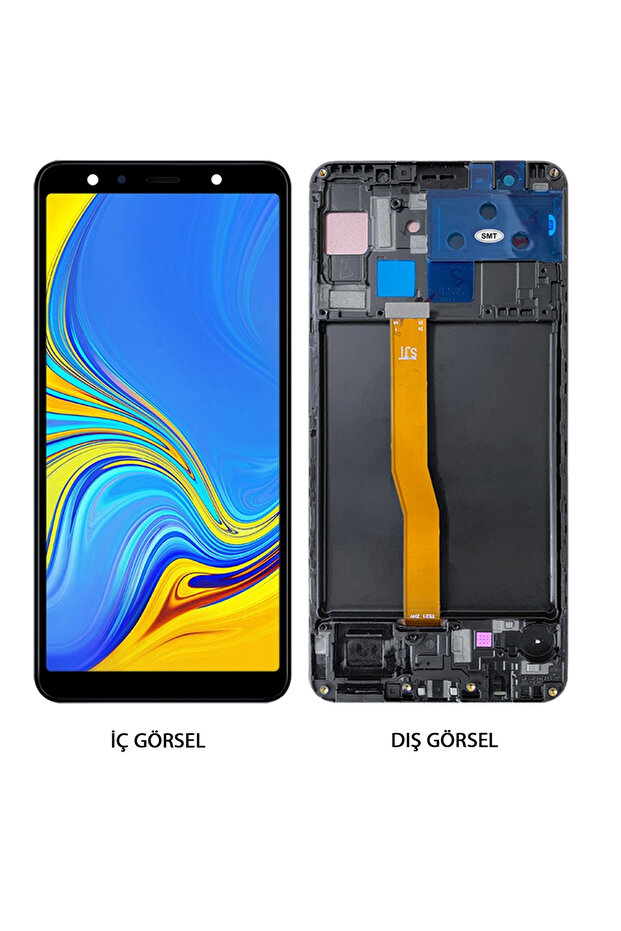 سامسونج جالاكسي A7 2018 Sm-a750f متوافق مع شاشة Oled Lcd تعمل باللمس - أسود