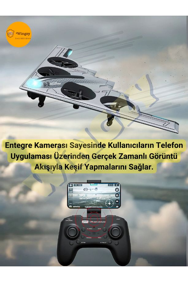 Kameralı, Şarjlı, 2.4 GHz, Quadcopter Drone, Akrobatik Hareketlerle İHA Uçuş Keyfi - 3