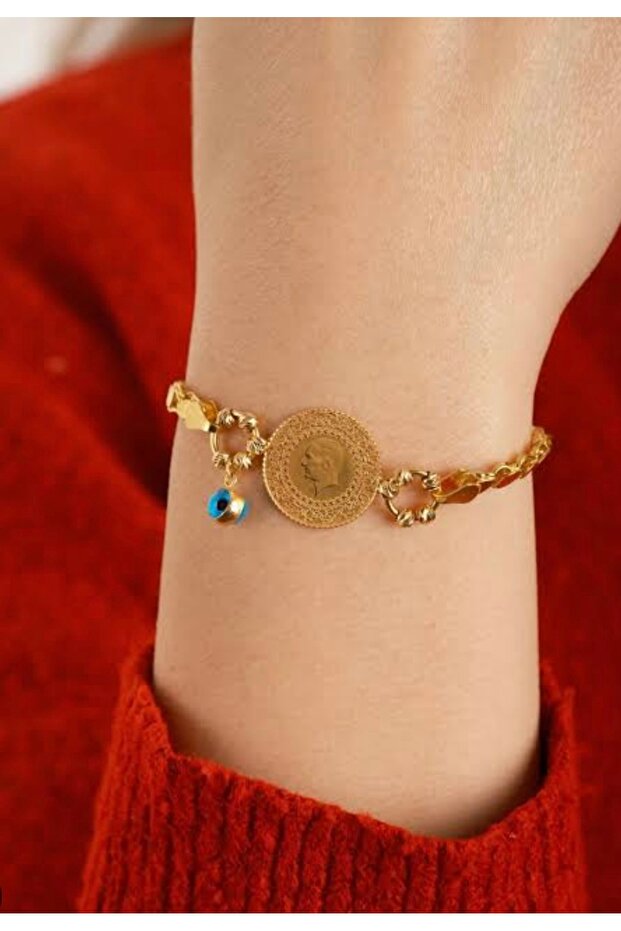 Pullu zincirli çeyrekli bileklik - 2