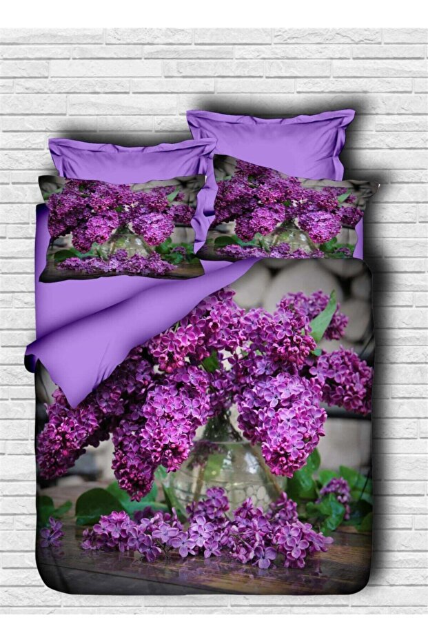 Lilac Digital Double Duvet Cover Set