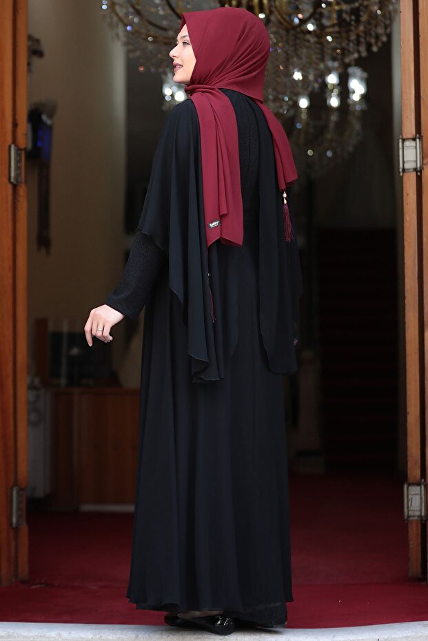 Ecem Tesettür Abiye Siyah - 3