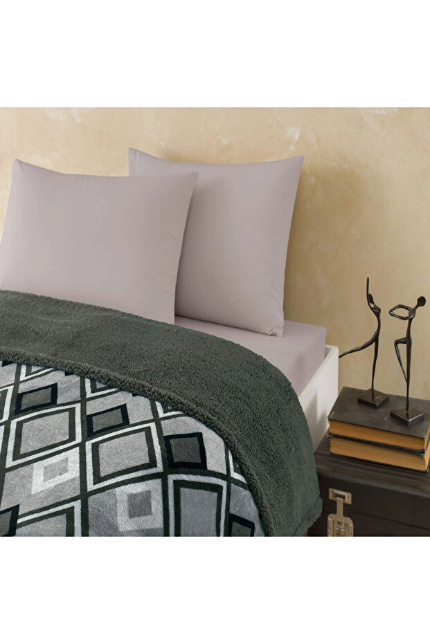 طقم ملاءة سرير هارلو رمادي مع بطانية واحدة - 2