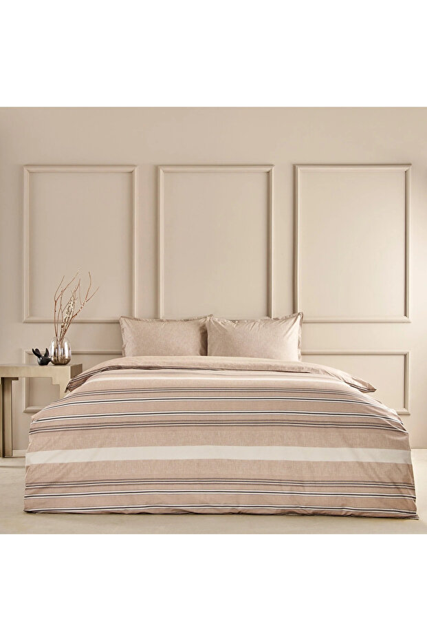 Natural Dreams Cotton Duvet Cover Set Perle Brown Single