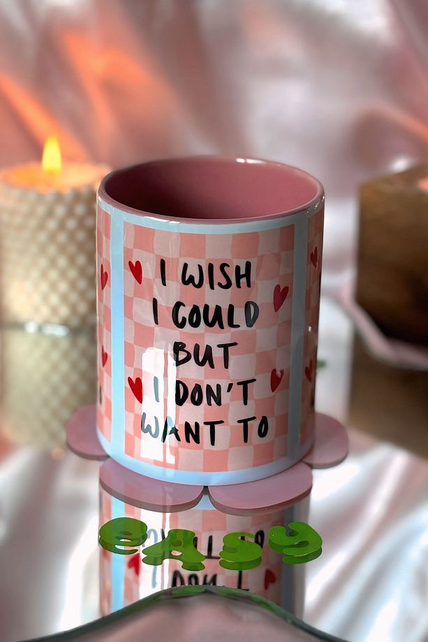 I WISH I COULD BUT I DON'T WANT TO İçi ve Kulbu Pembe Kupa - 2