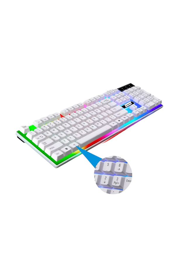 3 In1 Klavye Mouse Mause Pad Kablolu Rgb Aydınlatmalı Gamer Pc Oyun - 2