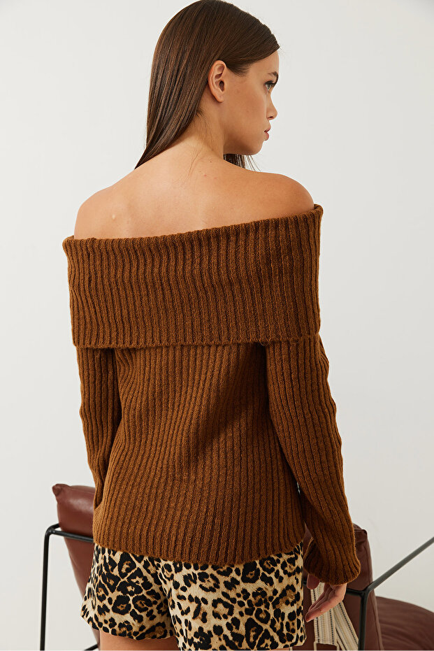 Kadın Degaje Yaka Triko Bluz - 7