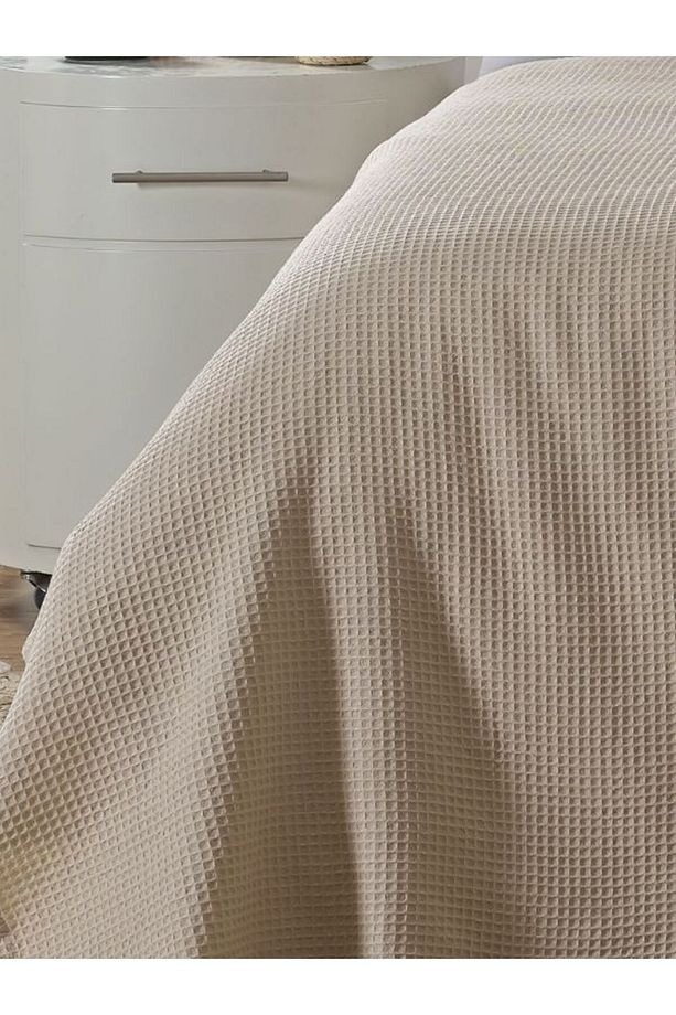 Pike Tek Kişilik %100 Pamuk Waffle Desenli Yatak Örtüsü Otel Tipi Lüx Pike - 5